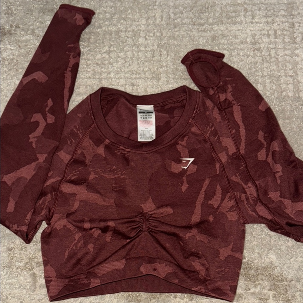 Gymshark Women's Burgundy Crop Top